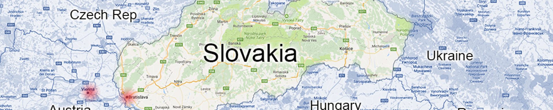 Slovakia boarders five countries, Austria, Czech Republic, Hungary, Poland and the Ukraine