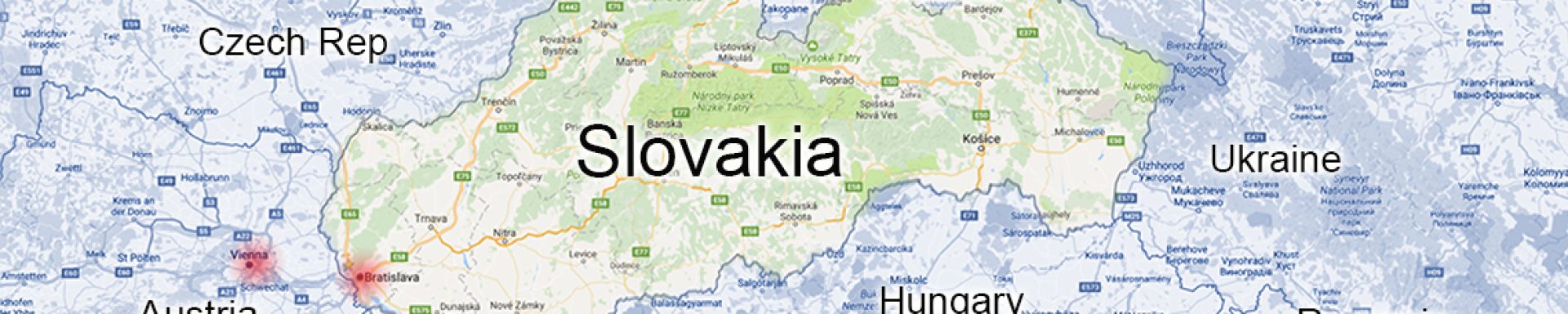 Slovakia boarders five countries, Austria, Czech Republic, Hungary, Poland and the Ukraine